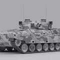 Modern Camouflage Armored Tank With Tracked Chassis And Top Equipment