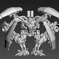 Game Movie Mechanical Robot Character With Detailed Metal Structure And Transforming Parts