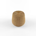 Set of Brown Woven Stools with Intricate Texture and Natural Design Details