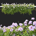 Lush Green Vines Adorned with Purple Flowers Decorative Hanging Garden