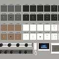 Modern Switch Panels With Gray White Beige Colors Socket USB And Control Designs 3d model