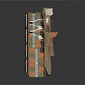 Building Wall Section View With Bricks Steel Reinforcement And Structural Layers