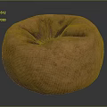 Round Brown Fabric Bean Bag Chair For Comfortable Living Room Seating