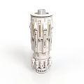 White Cylindrical Mechanical Structure With Multiple Layers And Pipes Interfaces