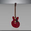 Red Electric Guitar With Glossy Body Rosewood Neck And Dual Pickups Isolated On Dark Background