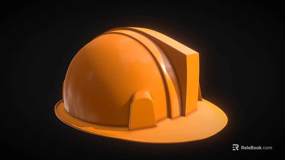 Orange Safety Helmet With Modern Protective Design For Construction Use 3d model