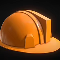 Orange Safety Helmet With Modern Protective Design For Construction Use 3d model
