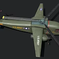 Military Olive Green U.S. Army U.S. Navy Helicopter With Rotors And Insignia