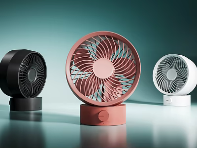 Modern Design Desktop Air Conditioner Fans in Black Pink White Colors 3d model