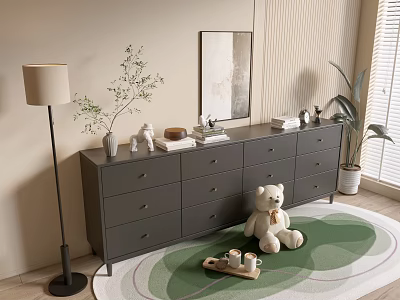 Modern Black Entrance Cabinet Sideboard Cabinet Balcony Cabinet Storage Cabinet Entrance Cabinet 3d model