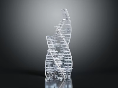Contemporary Spiral Building Structure With Twisted Ascending Layers And Modern Architectural Design 3d model