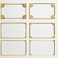 Ornate Golden Carved Frames With Intricate Patterns And Decorative Designs 3d model