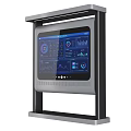 Modern Public Facility Interactive Display Screen With Data Visualization And Control Interface 3d model
