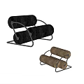 Modern Leisure Chair With Metal Frame In Black And Brown Color For Comfortable Home Relaxation