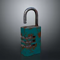 Vintage Green Rusty Padlock As Practical Household Item For Daily Security