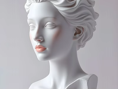 modern girl plaster carving 3d model