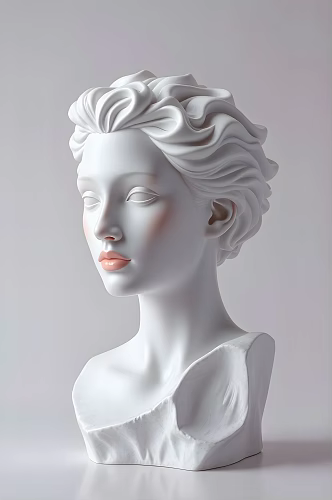 modern girl plaster carving 3d model