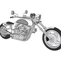 Custom Vintage White Motorcycle With Chrome Details Exposed Engine And Classic Wheels