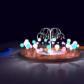 Interactive Zone Design With Circular Platform Colorful Balls And Lighting Effects 3d model