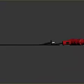 Red Electric Drill with Black Cord Formed as Hand Shape on Gray Background