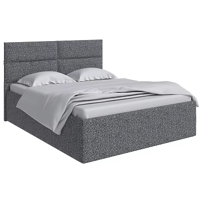 Double Bed Featuring Grey Upholstered Headboard White Pillows And Bed Sheets 3d model