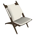 Stylish Modern Accent Chair With White Cushion And Wooden Frame Design