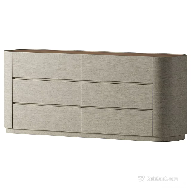 Modern Entryway Side Cabinet With Wooden Storage Drawers And Smooth Surface 3d model 