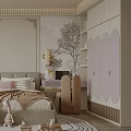 Cozy Kids Room Interior With Soft Bed Stuffed Toys Bookshelves And Decorative Rug