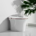 Sleek White Modern Toilet Design With Palm Tree And Minimalist White Background