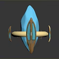 Stylish Ring Design With Conical Blue Gemstone And Shiny Golden Accents