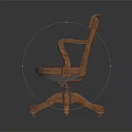 Wooden Office Chair With Armrests Purple Padded Seat And Five Claw Wheel Base