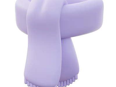 Light Purple Scarf With Soft Texture And Tassels 3D Rendered Design 3d model