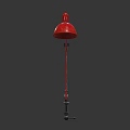 Red Floor Lamp With Adjustable Arm And Small Shelves On Base 3d model