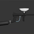 Modern Tactical Gun With Black Body White Component And Gas Cylinder