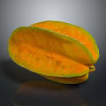 Halved Ripe Starfruit Fresh Tropical Fruit With Juicy Yellow Flesh
