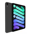 Modern Black Tablet With Colorful Abstract Line Design On Front Display And Sleek Body