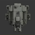 Futuristic Mechanical Turret Structure With Multiple Barrels Antennas And Control Panels