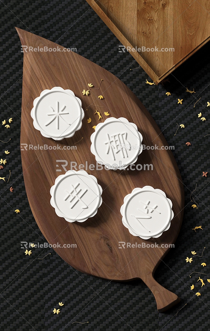 Moon Cake Mid-Autumn Moon Cake Flow Heart Moon Cake Moon Cake Mid-Autumn Food Dessert Mid-Autumn Flow Heart 3d model