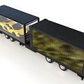 Black Transport Truck With Yellow Sports Car In Cargo Area