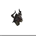 Mythical Creature Character With Intricate Horned Head Fangs And Red Organs In Detailed Fantasy Design