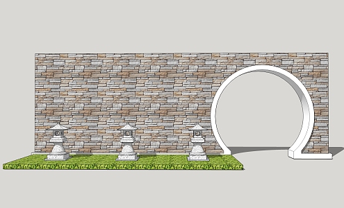 Chinese style landscape wall 3d model