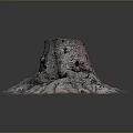 Natural Wood and Stone Tree Stump Decor With Rough Texture and Organic Shape