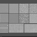 Different Decorative Wall Panel Designs Featuring Perforated Patterns And Geometric Shapes