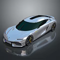 Sleek Silver Concept Sports Car With Black Roof And Reflective Surface
