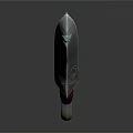 Fantasy Style Weapon With Metal Blade Brown Handle And Sharp Edges
