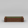 Tech Exhibition Hall Long Wooden Display Cabinet With Green Countertop And Modern Design