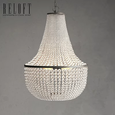 Modern Crystal Chandelier With Elegant Beaded Pendant Design For Interior Decor 3d model