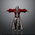 Male Character With White Hair Wearing Red Coat And Outstretched Arms