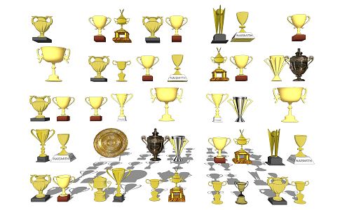 Modern trophy ornaments 3d model