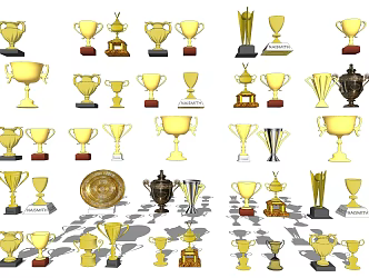 Modern trophy ornaments 3d model